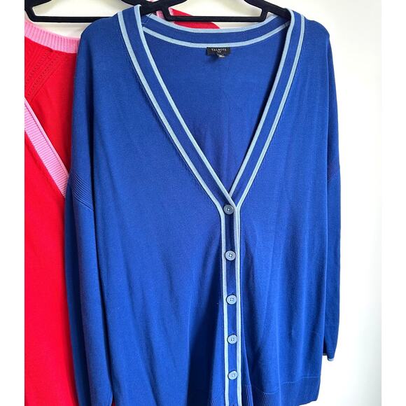 Set of Two Talbots Cardigan Sweaters Sz 2X Blue Pink Women's Plus - Picture 4 of 9